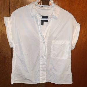 J.CREW white cotton v-neck blouse